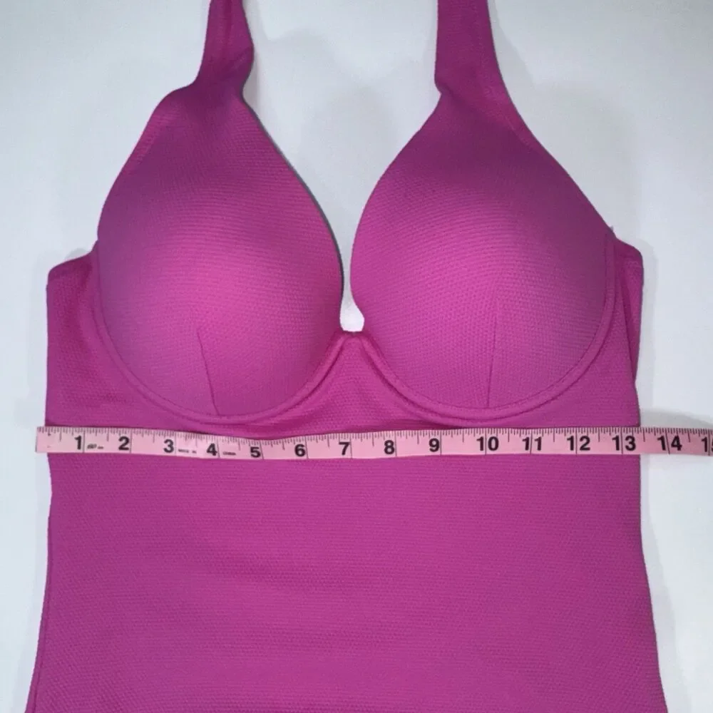 Boden Enhancer Swimsuit Amazing Pink Halter One Piece Women Size 34D Padded Cup